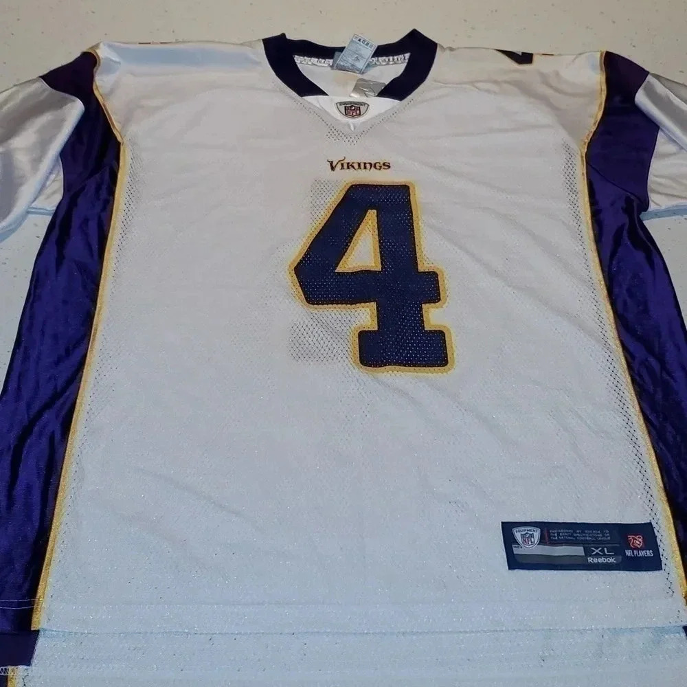 Bret Farve Minnesota Vikings NFL Reebok Medium White Jersey